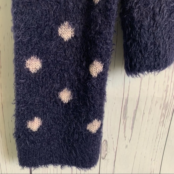 Anthropologie Moth | navy polka dot fuzzy texture sweater - Picture 2 of 9